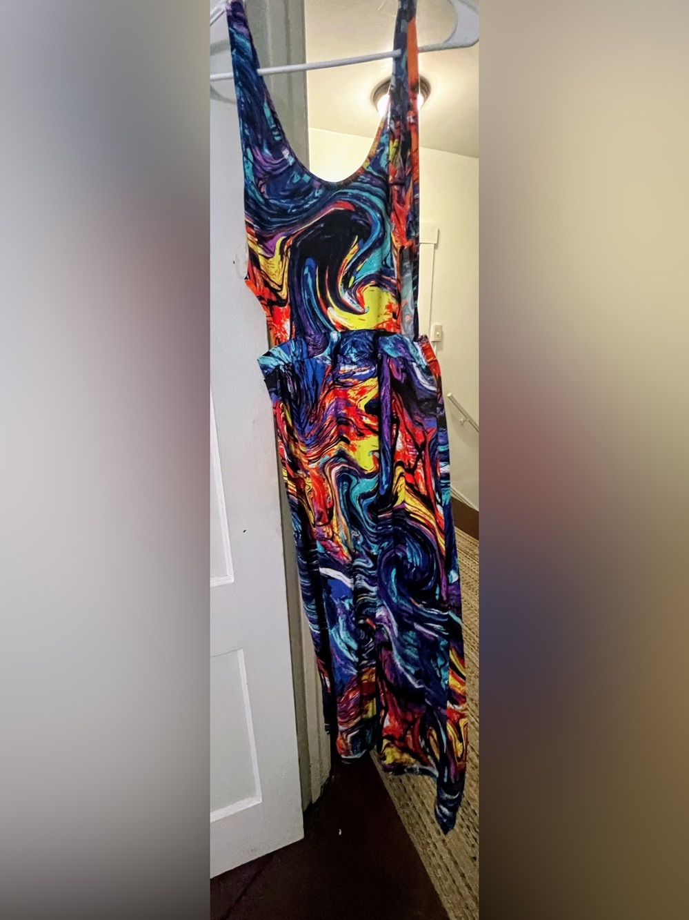 Love Multicolor Swirl Maxi Dress - Blue, Yellow, Red, Purple